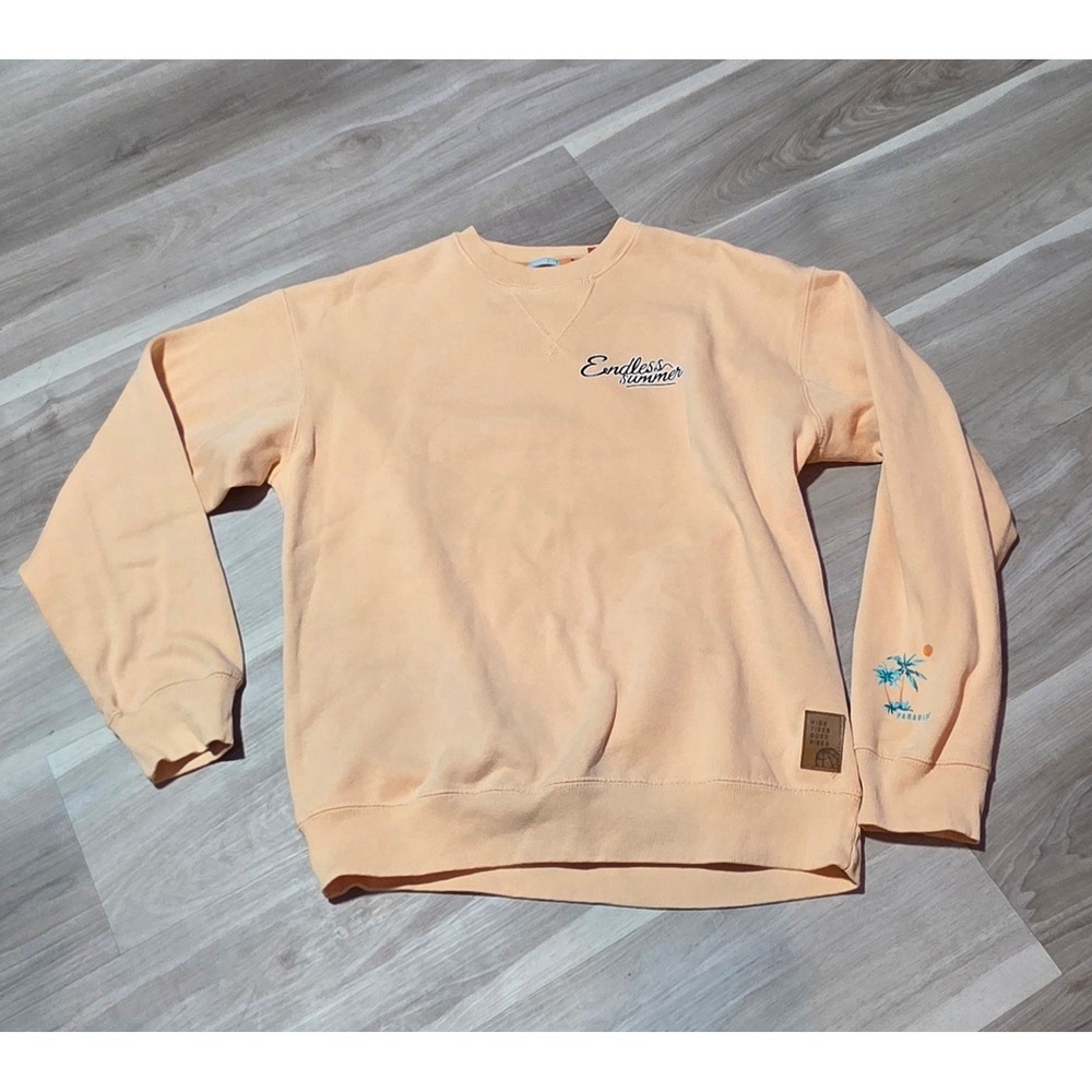 Forever Sun Endless Summer Peach Crewneck Sweatshirt S Women Graphic Print Logo
